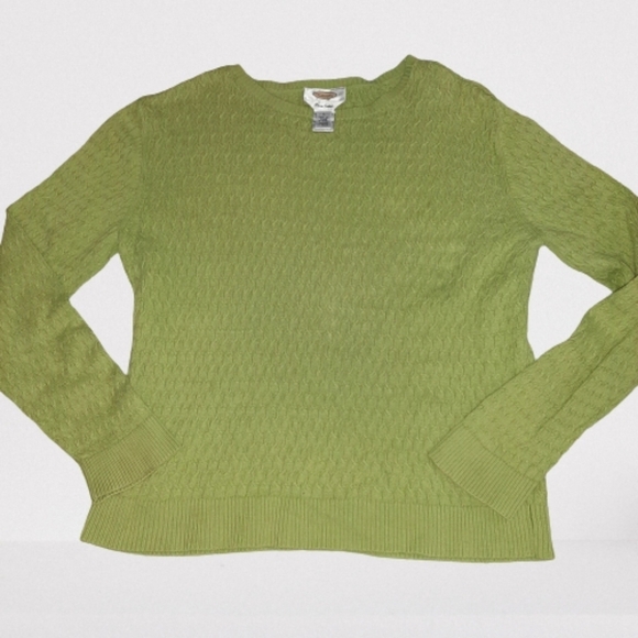 Talbots Green Basket Weave Sweater - Picture 1 of 7